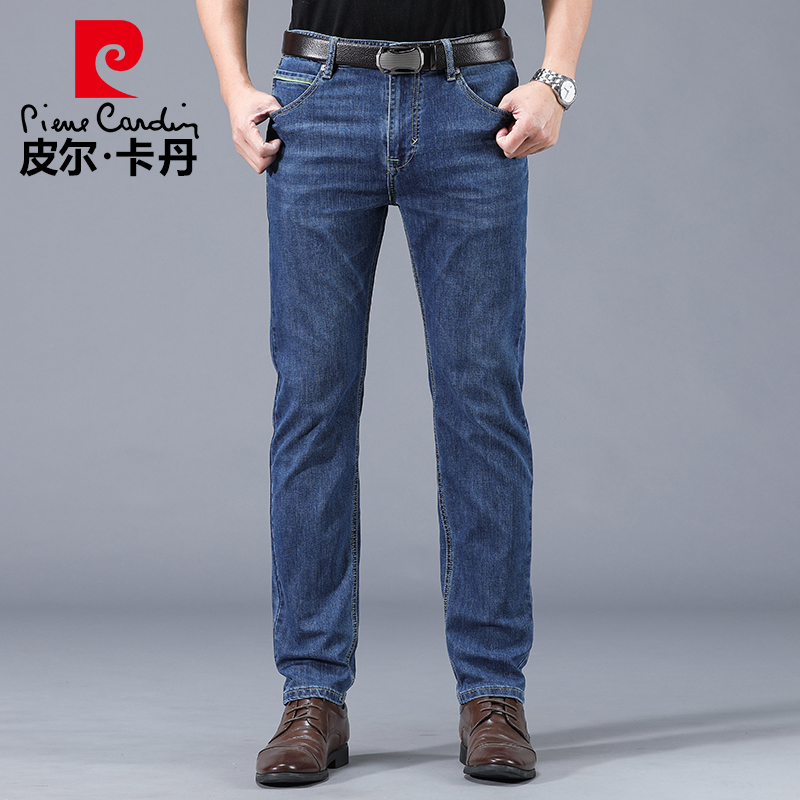 皮尔卡丹牛仔裤男直筒宽松夏季中年男士微弹薄款2022春夏新款裤子