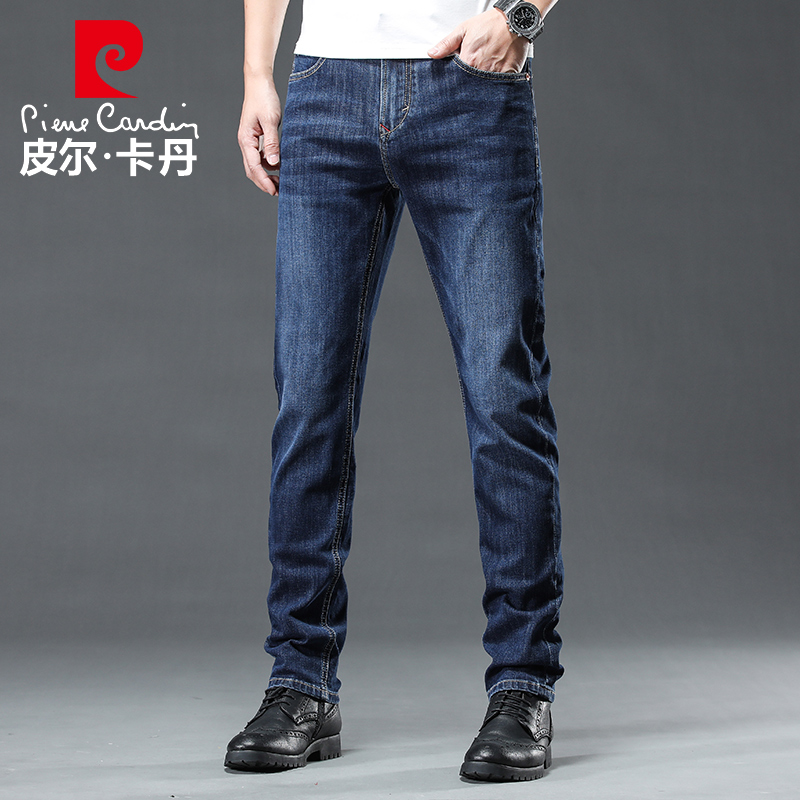 皮尔卡丹牛仔裤男2022春夏新款薄荷纤维凉感商务休闲男士长裤子薄