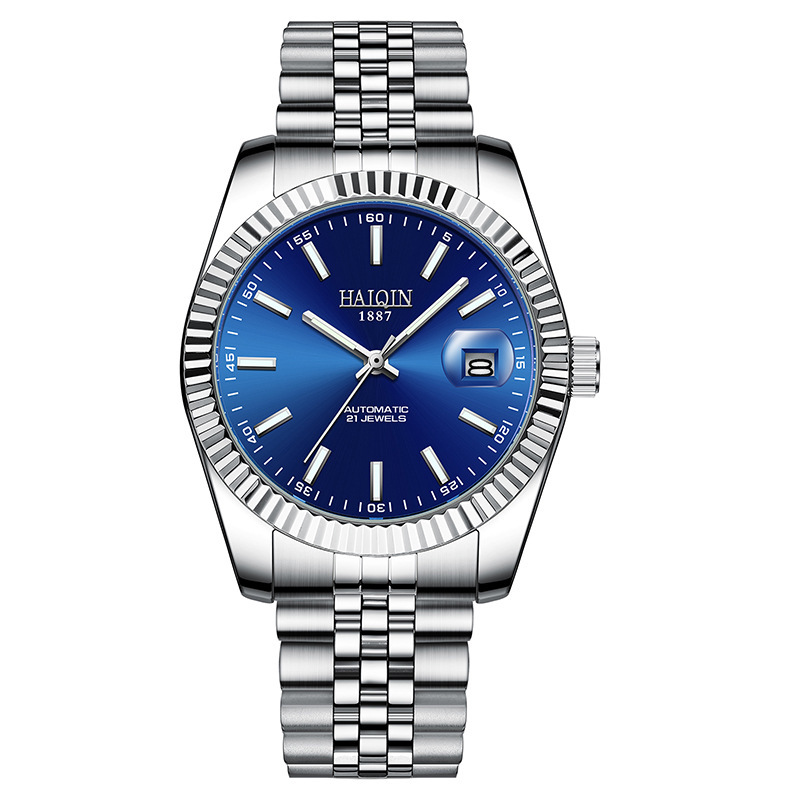 劳力士日志夜光手表男士全自动机械表镂空男表海琴官方旗舰店正品