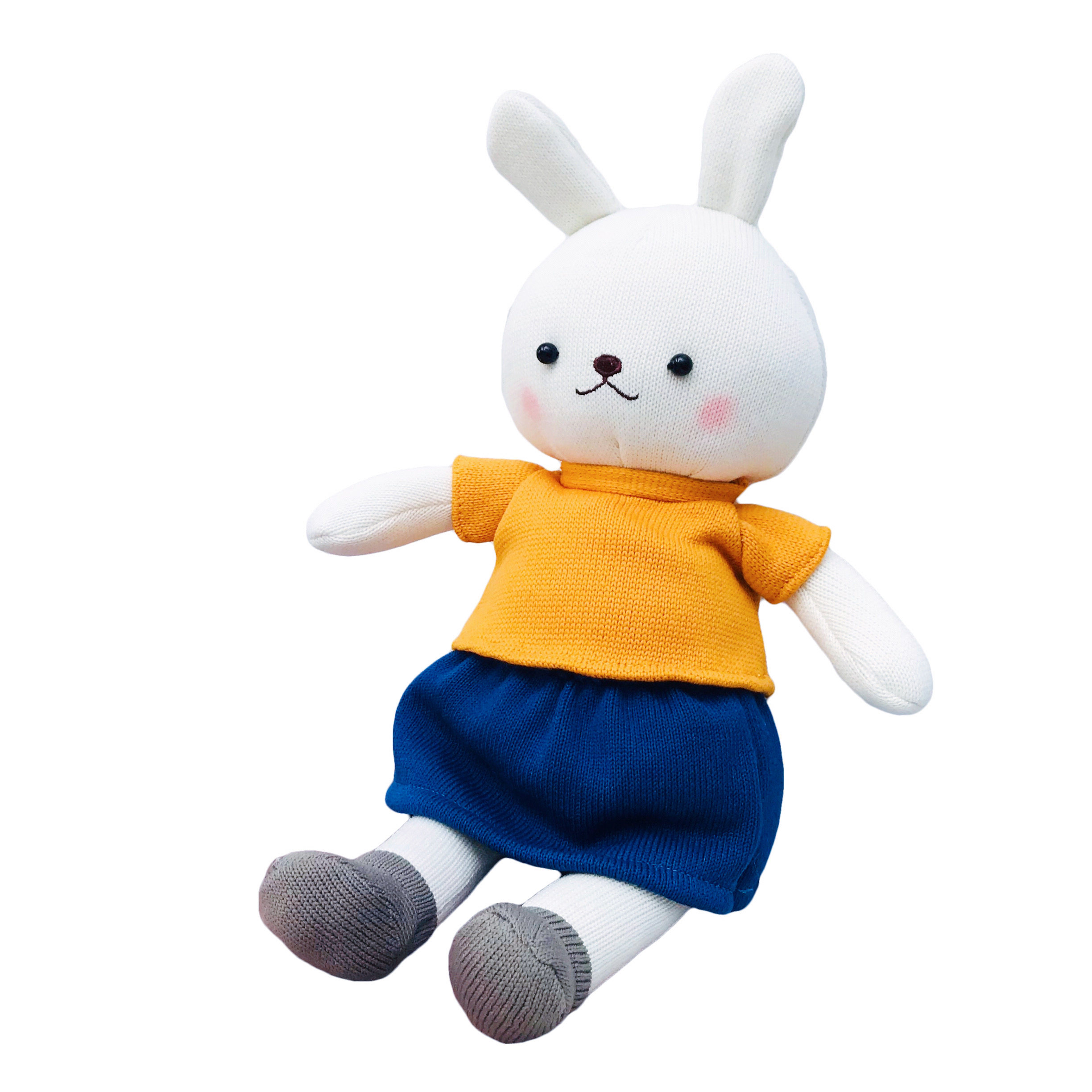 ins北欧风针织毛线玩偶小白兔毛绒玩具狐狸公仔可爱猫咪小羊娃娃