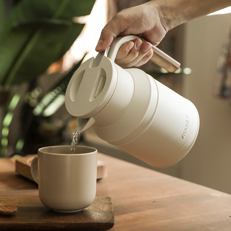 日本mosh保温不锈钢家用热水瓶大容量桌面日式复古保温壶