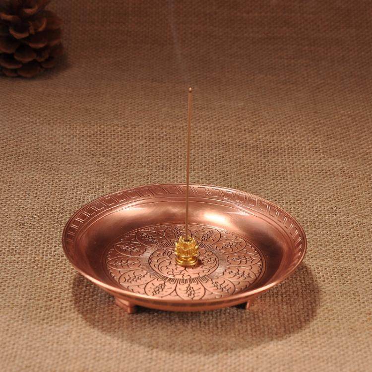 烟供盘 火供盘施食盘 纯铜合金焦烟中阴解脱咒轮烟供盆坛城烟供炉