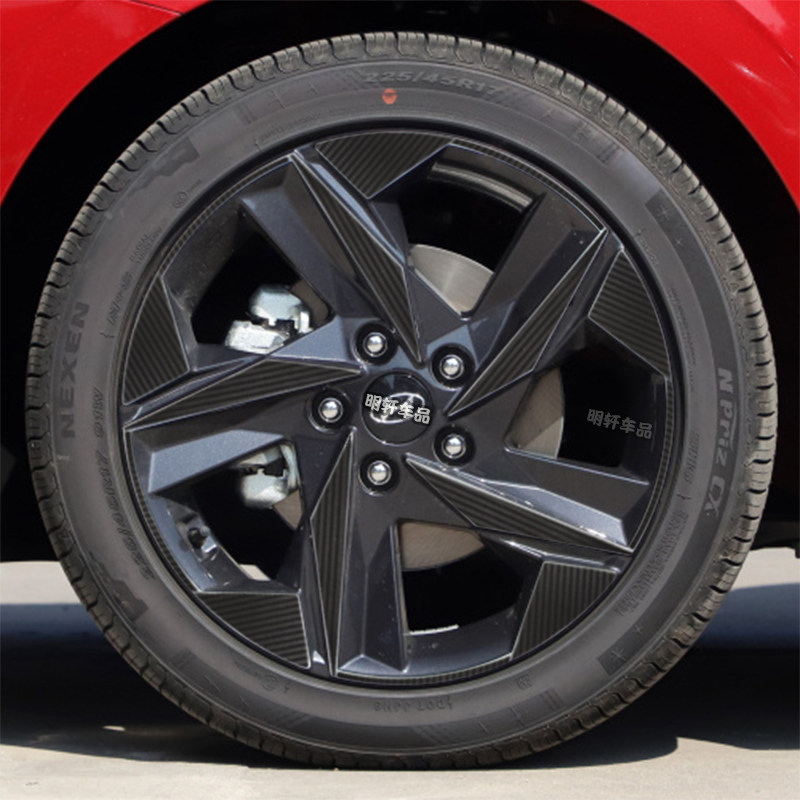 适用于21款现代伊兰特改装专用轮毂贴膜保护17寸汽车装饰贴