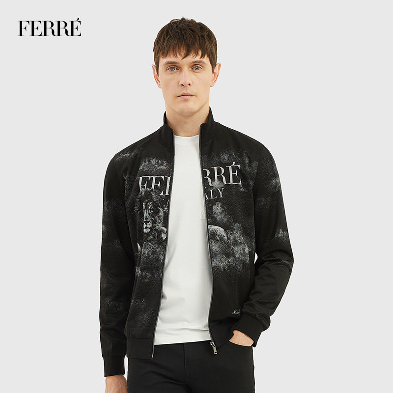 ferre费雷男装2022春季新款时尚提花字母立领夹克