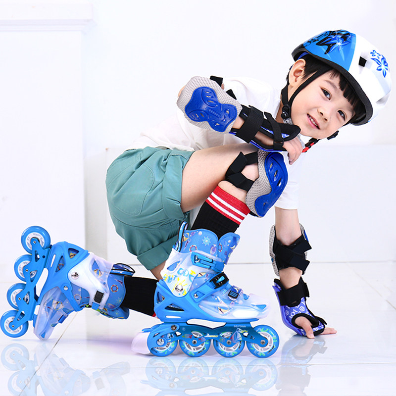 旱冰金峰轮滑儿童溜冰鞋全套套装冰鞋男女专业直排轮