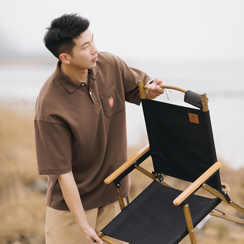 吕小虎原创新款可乐刺绣短袖polo衫男装 夏季宽松休闲翻领T恤上衣