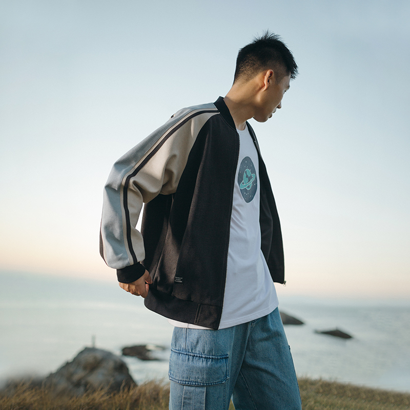 吕小虎美式飞行员夹克男2022春秋新款潮流棒球服上衣男士宽松外套