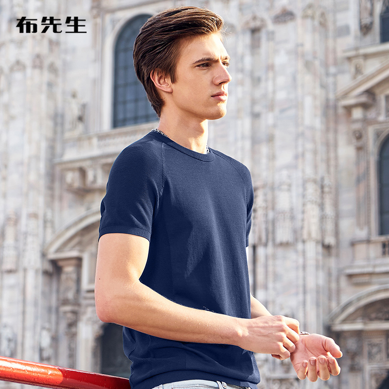 布先生短袖T恤 针织衫街头全棉针织衫男上衣 短袖T恤男AT10212