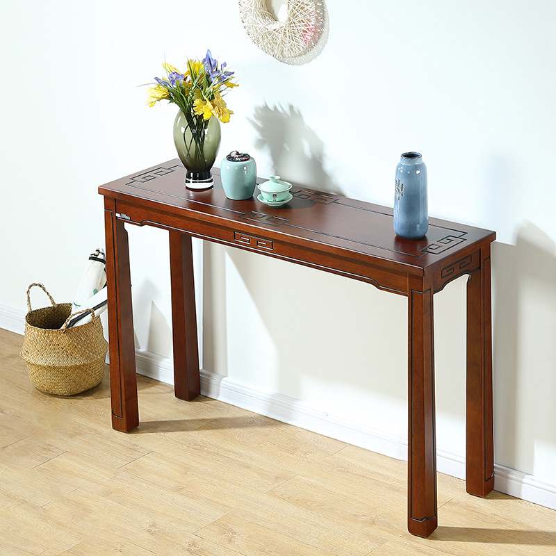 条案新中式入户靠墙供台禅意实木条桌端景台供桌条案