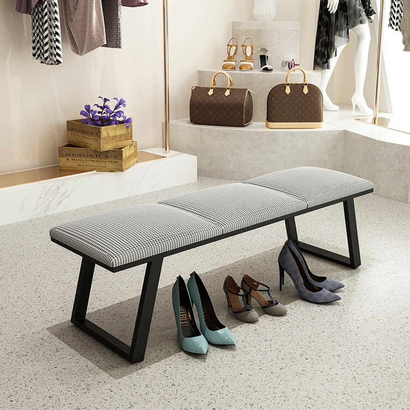 轻奢换新新款北欧床尾服装店试衣间坐鞋店试鞋换鞋凳