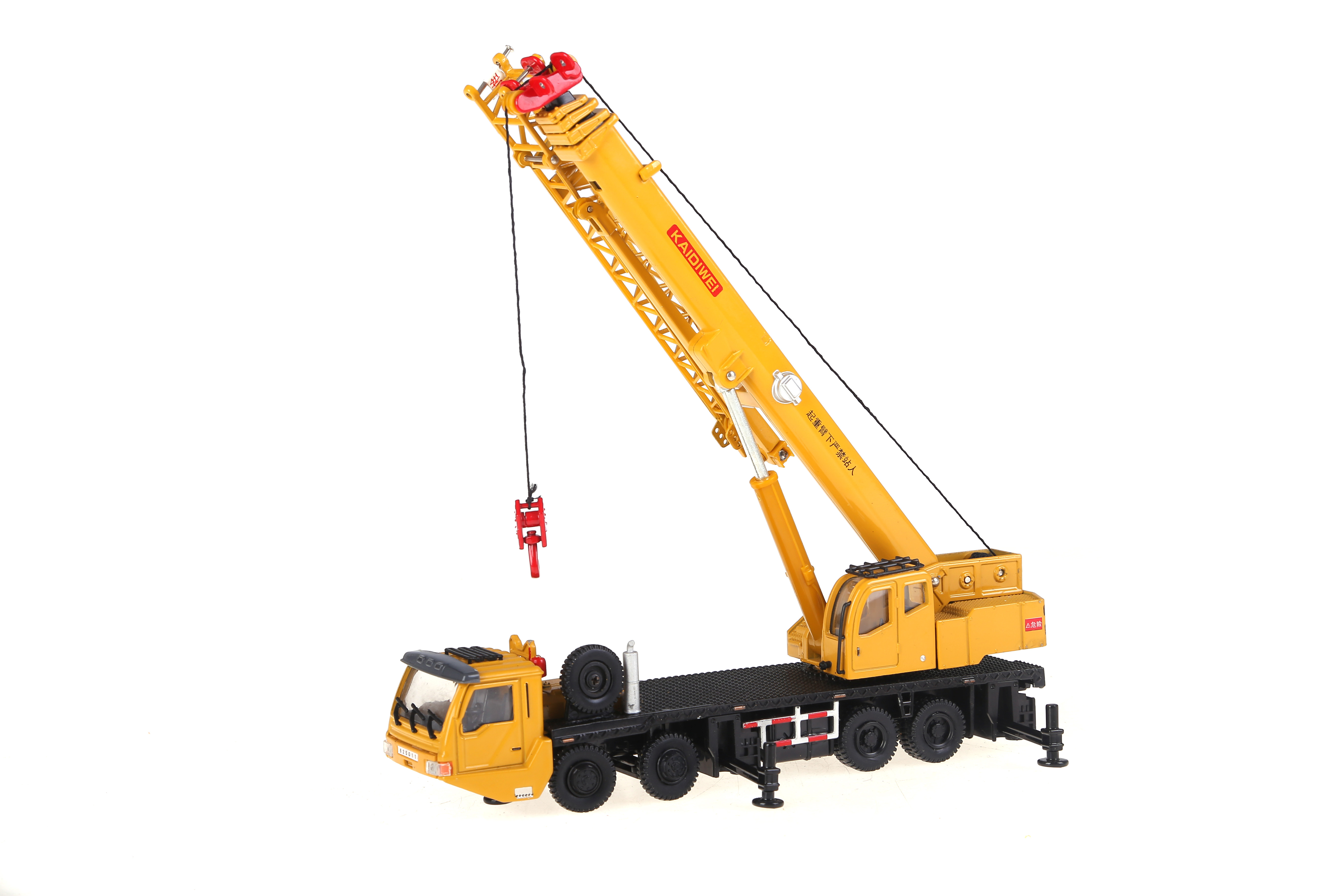 凯迪威合金工程车模型重型起重机吊车汽车玩具运输车车模