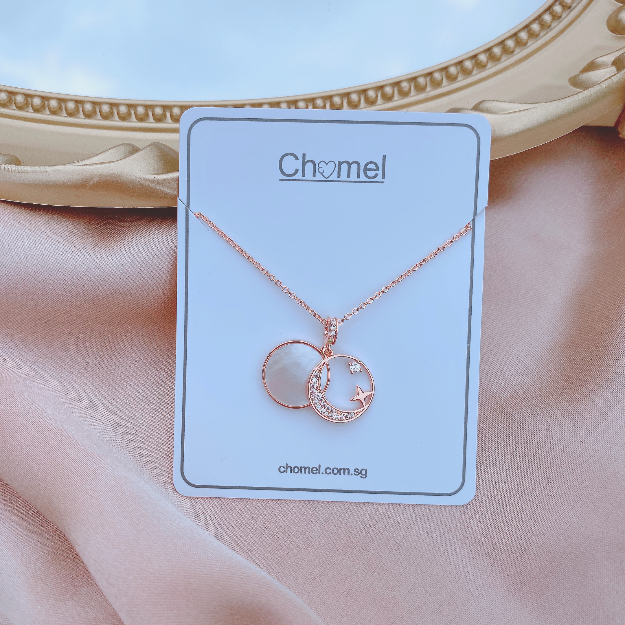 现货chomel新加坡项链正品夜空空中最亮的星贝母新款项链