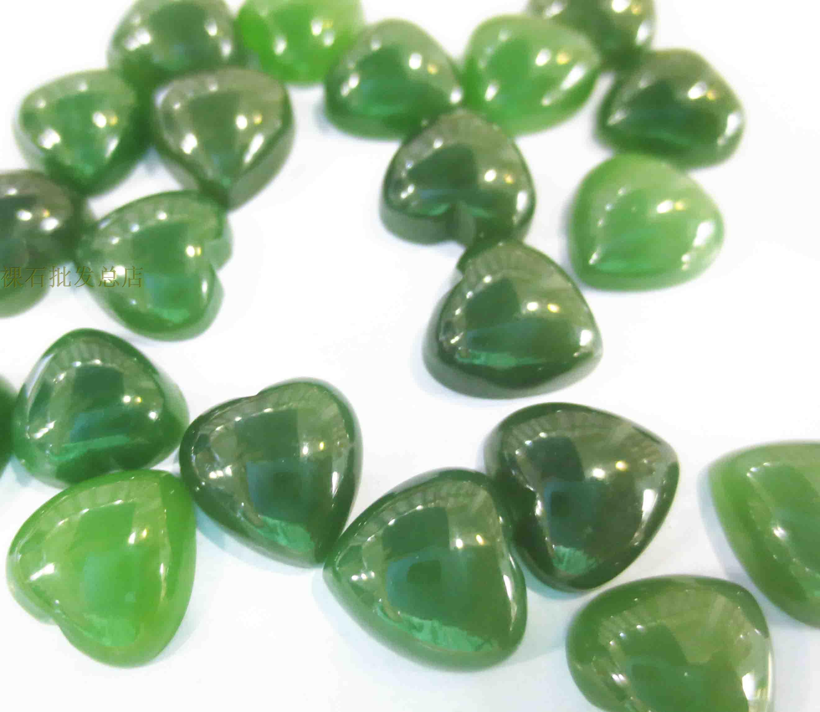 配石新款其他碧玉菠菜绿蛋面无无瑕半成品女士其他
