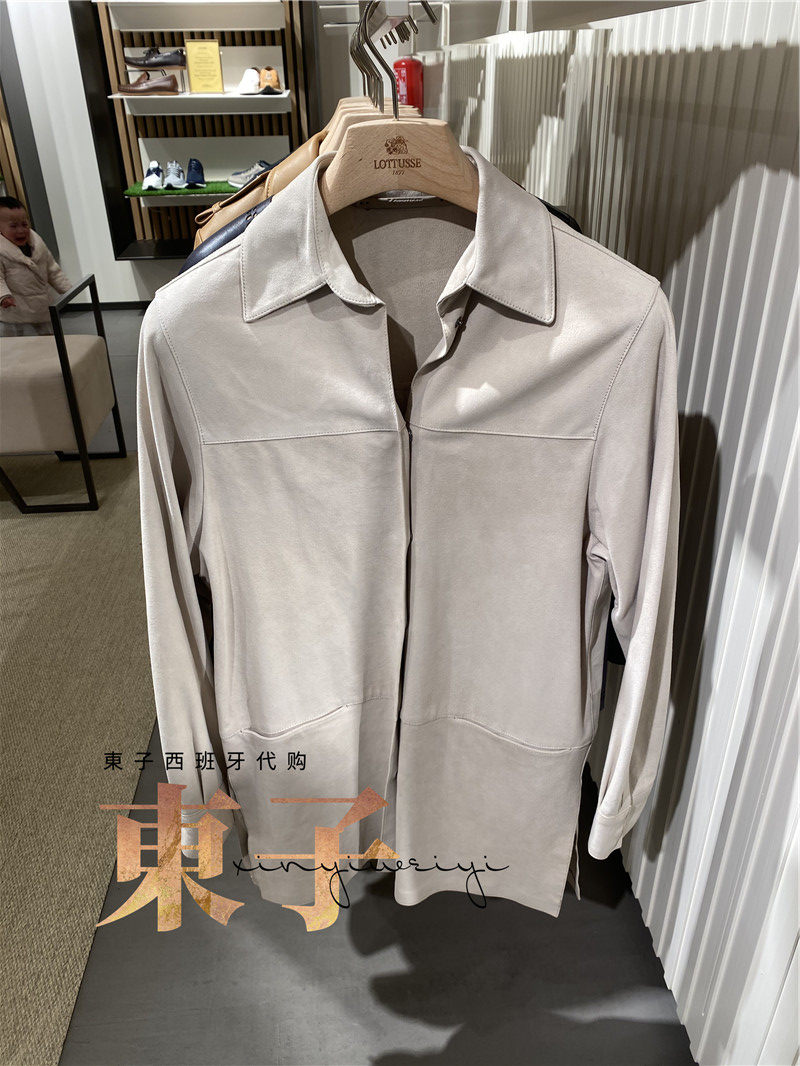 西班牙代购lottusse乐途仕折扣女士羊皮中长麂皮皮衣皮衣