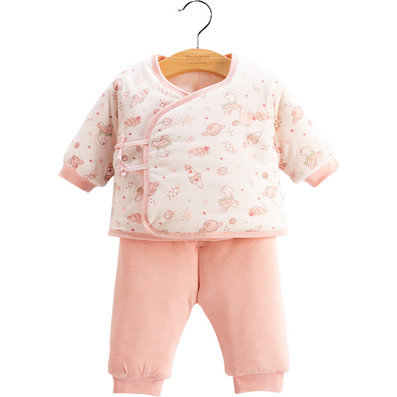 童泰新生儿套装秋冬季婴儿衣服初生生儿系带棉服棉袄