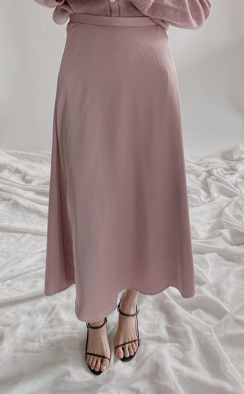 缎面半身裙女2020春夏新款丝滑高腰中长法式半身裙