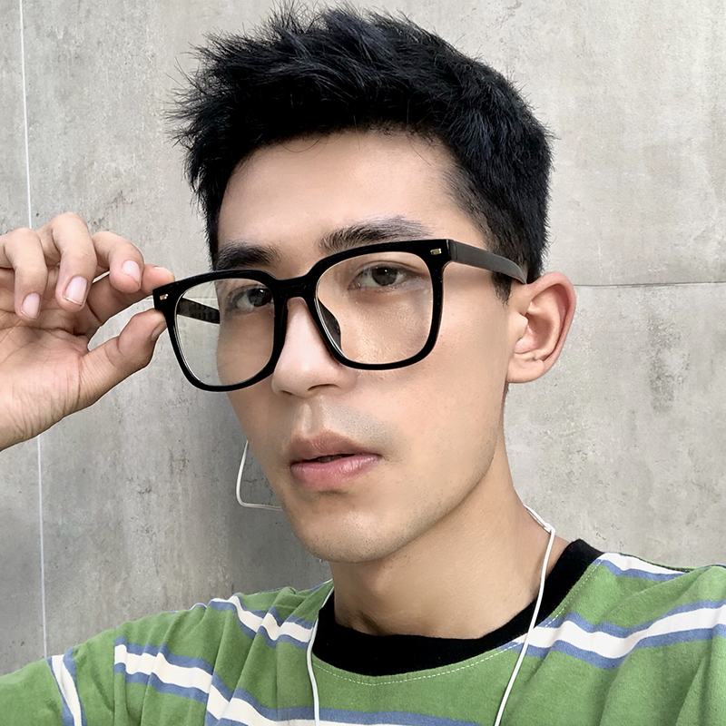 适合大脸男士韩版商务黑色方框蓝光学生近视眼镜架