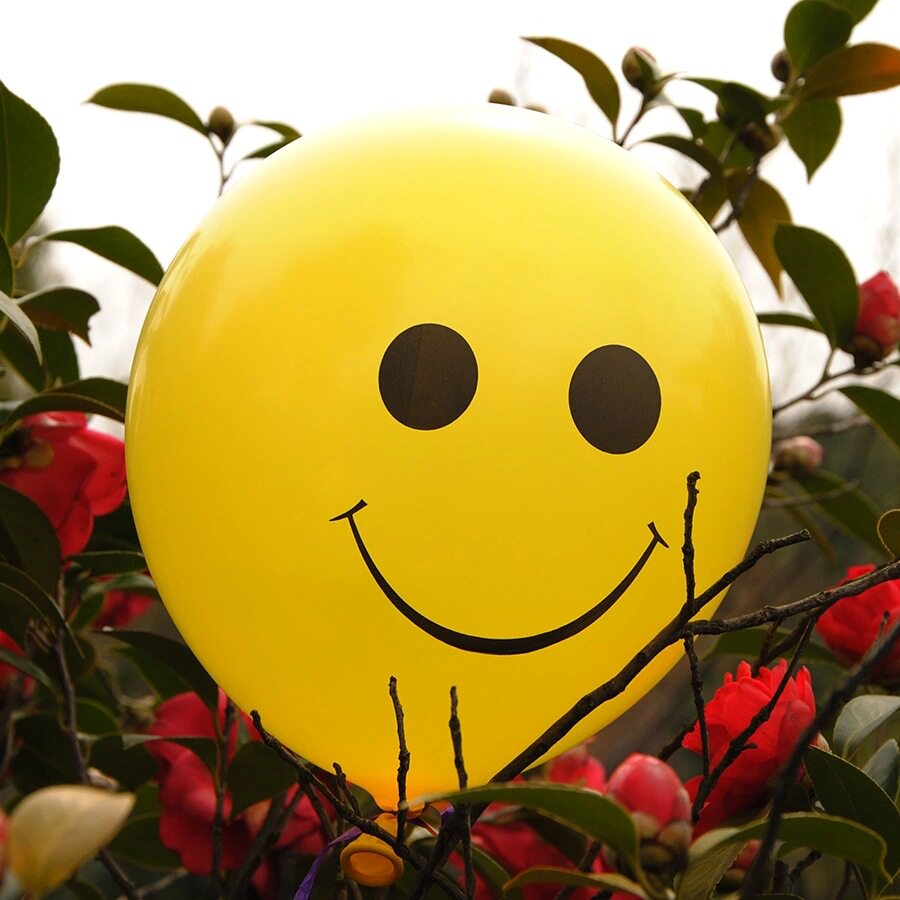 气球12寸黄色大笑笑脸微商地推小礼品儿童生日气球