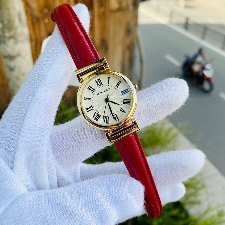 正品anneklein手表安妮克莱因ak2246crrd红色复古轻奢小众欧美腕表