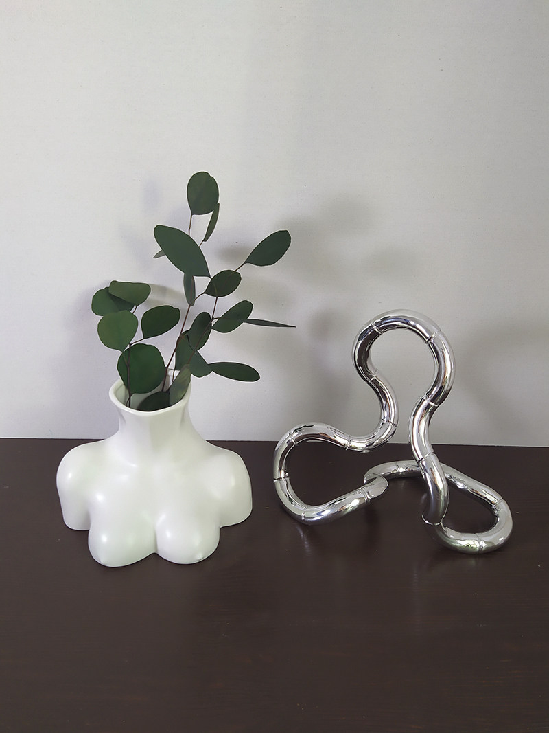 todaysart异形不规则艺术摆件抽象曲线银色酒柜装饰摆件