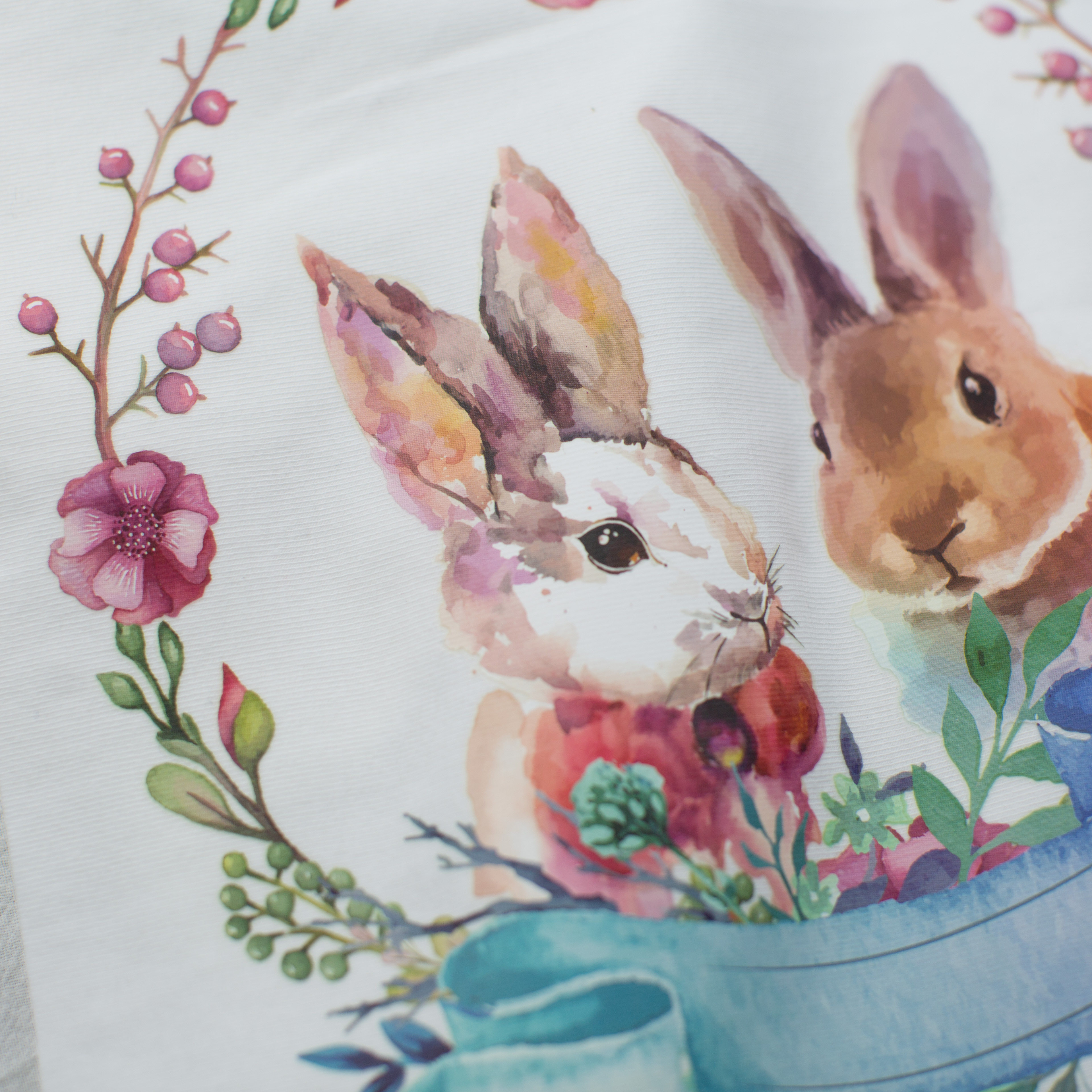 手绘可爱兔女孩热转印胶印柯式烫画图案diy衣服定制贴花补丁布贴