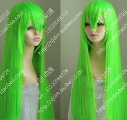 cosplay假发假毛绿色1米长直发玛丽安戴尔cc子守音ノンv家长发