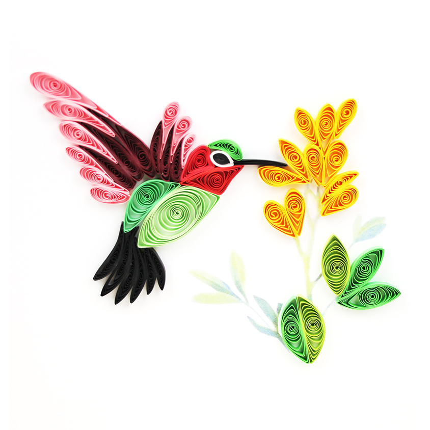 衍纸鸟语花香折纸卷纸画儿儿童手工手工制制作材料折纸