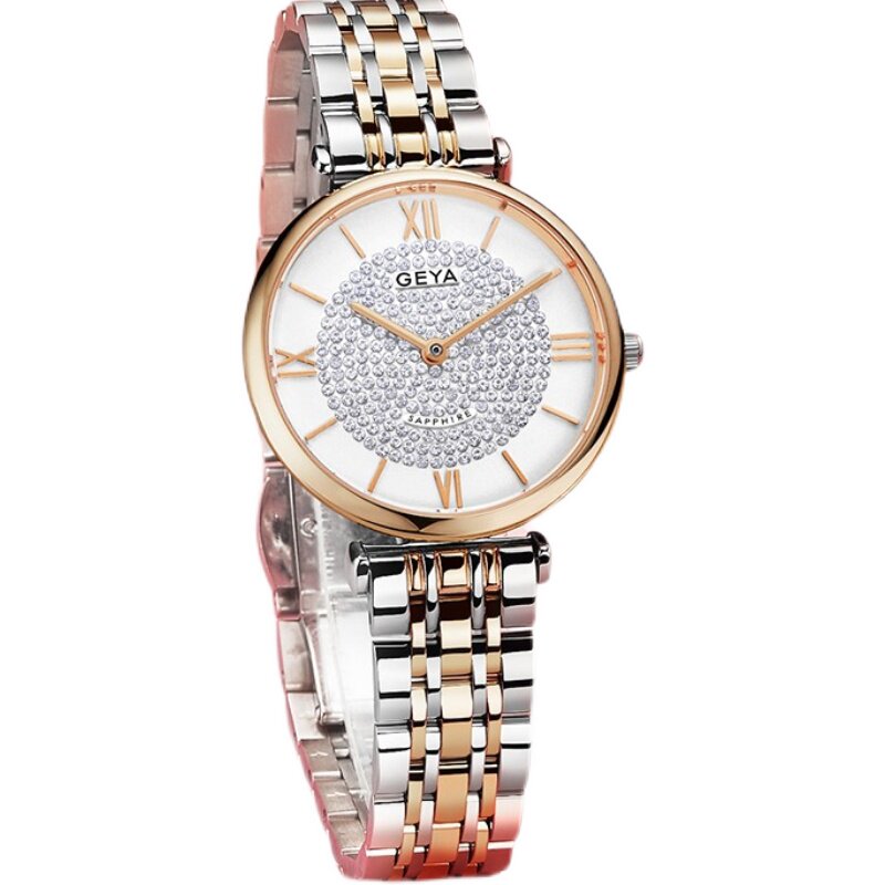 新款gaye格雅手表满天星时尚气质锆石超薄防水国产腕表