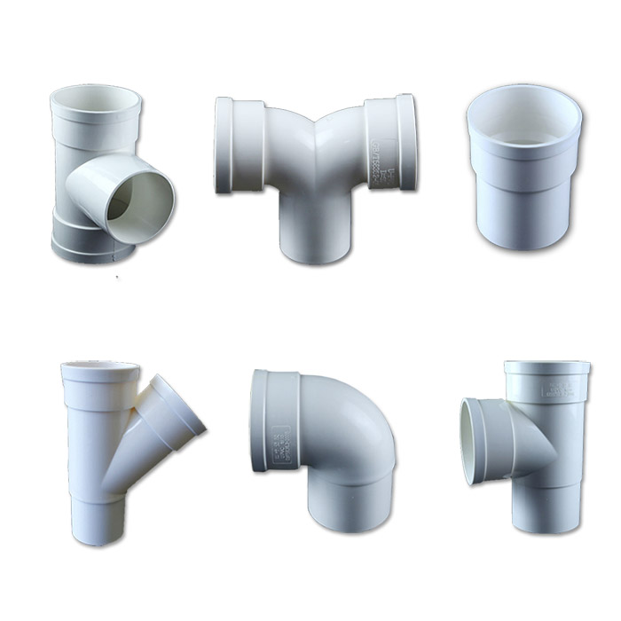 pvc排水管件 承插下缩中缩三通 变径弯头 铸铁管接头 平面四通配_双氙