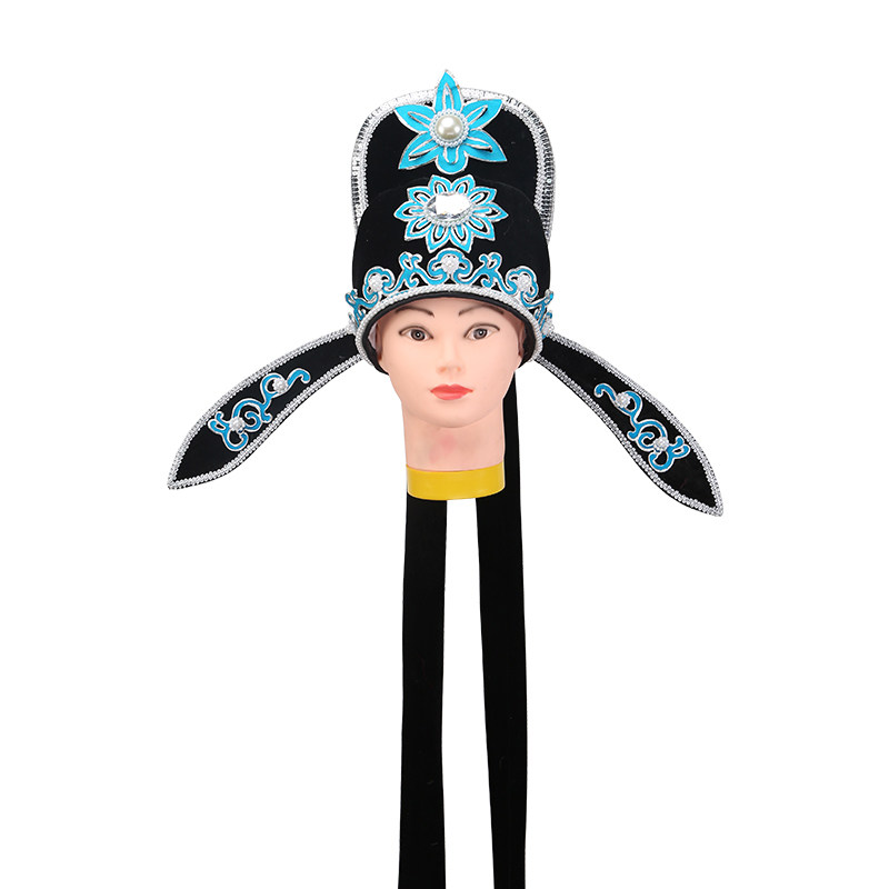 小生越剧黄梅戏戏剧改良帽子戏曲古装软盔头头饰古典舞配饰