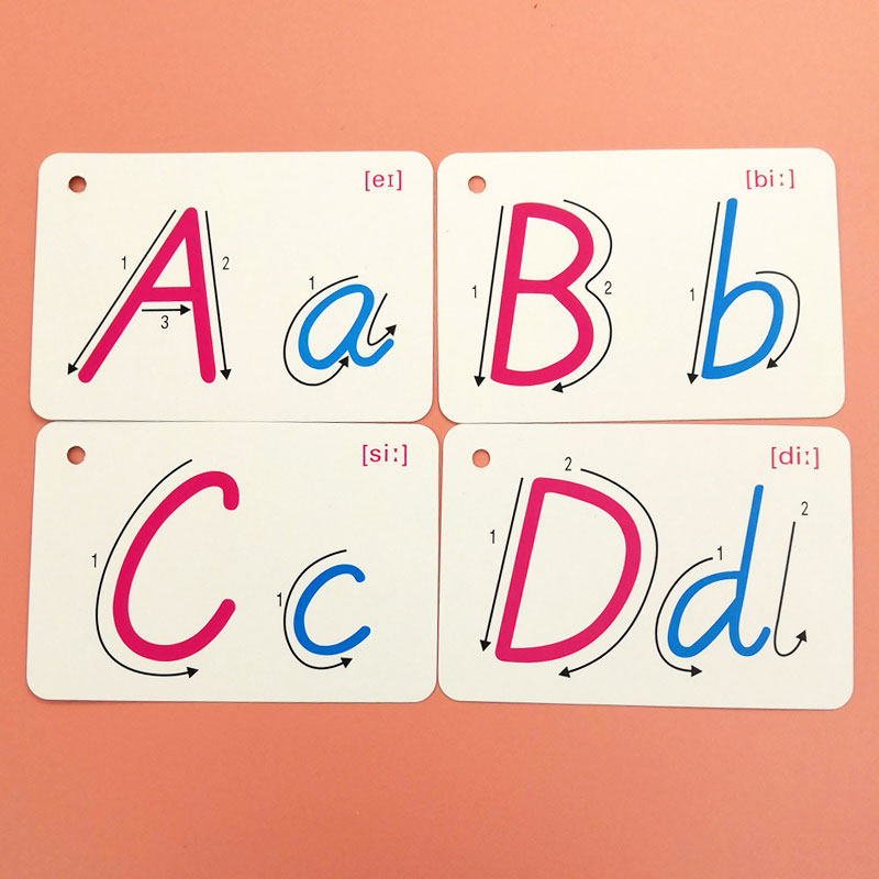 26个英语字母卡片英文abc大小写幼儿启蒙小学生一年级教学早教卡
