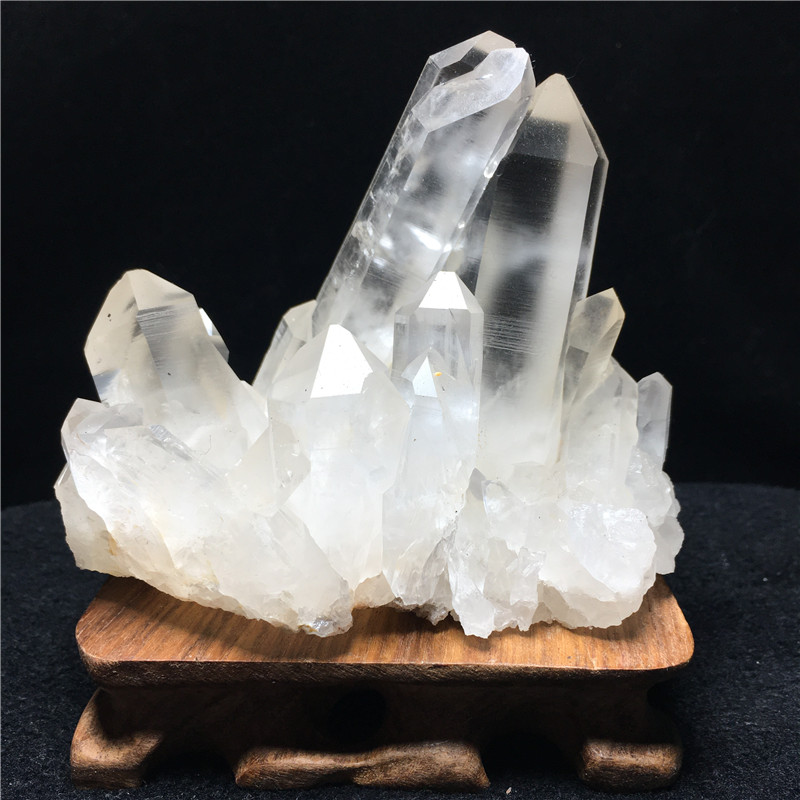 纯天然白水晶晶原石原矿标本奇石消磁家居办公室摆件