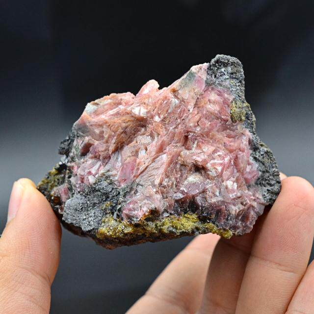 蔷薇辉石天然矿物晶体矿石教学标本摆件原石摆件