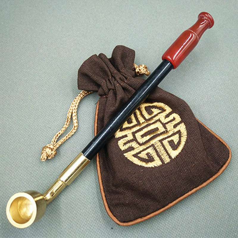 老式烟袋锅旱烟袋锅子 实木烟杆 加长大烟袋 传统中国烟斗烟具 - 郁波