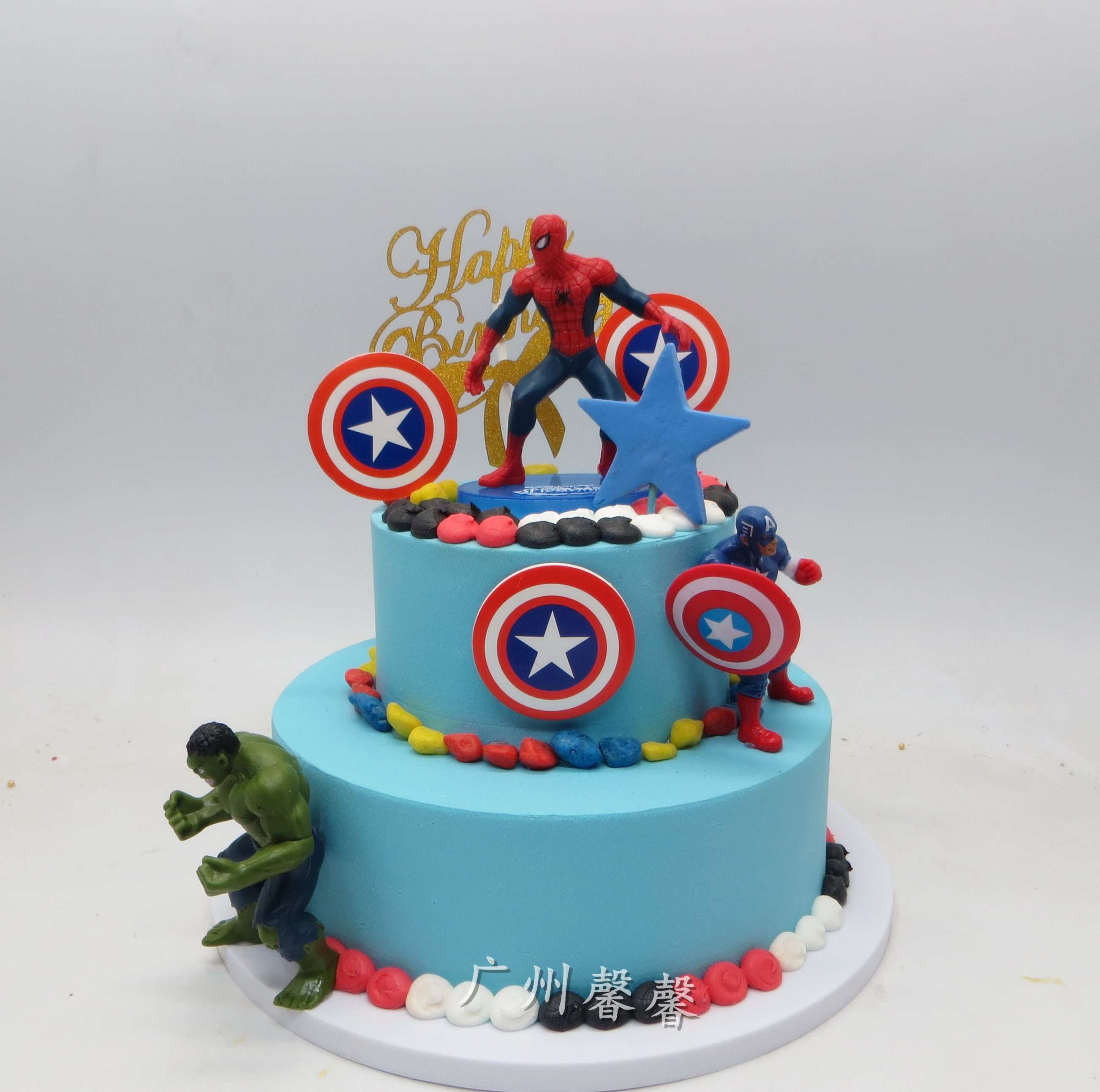 蛋糕网红吃鸡模型双层加高创意卡通开业展示仿真水果