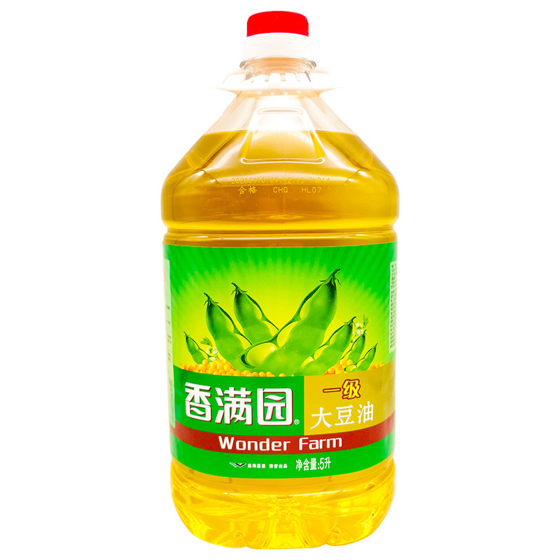香满园一级大豆豆油5l4桶整箱烘焙蛋糕色拉油大豆油