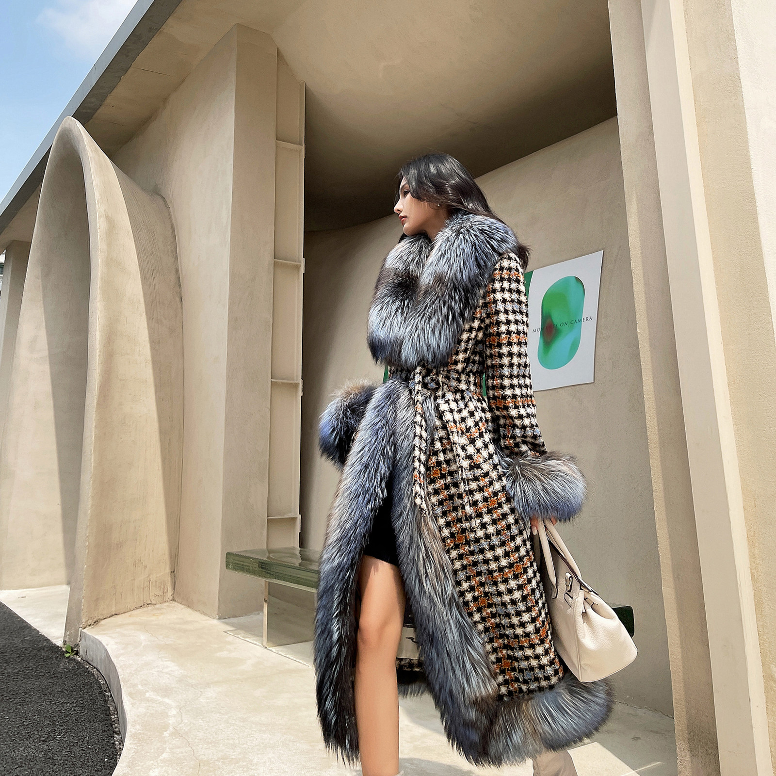 火焰火焰皇皇后远东贵妇进口整皮银狐狐狸毛领皮草