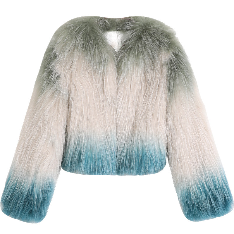 火焰火焰皇皇后美炸年轻进口白貉毛整皮编织短款皮草