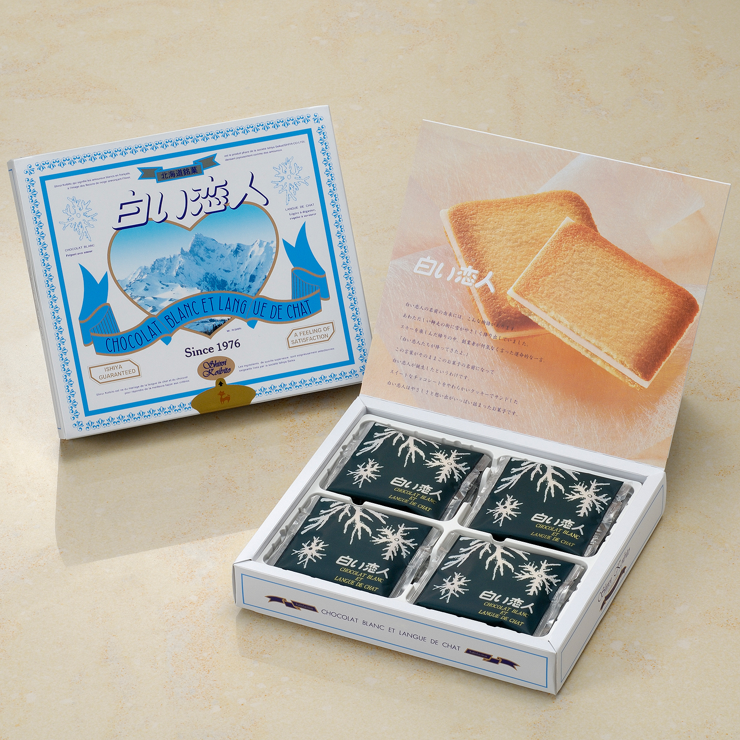 日本进口零食北海道白色恋人巧克力夹心饼干生日送女夹心饼干