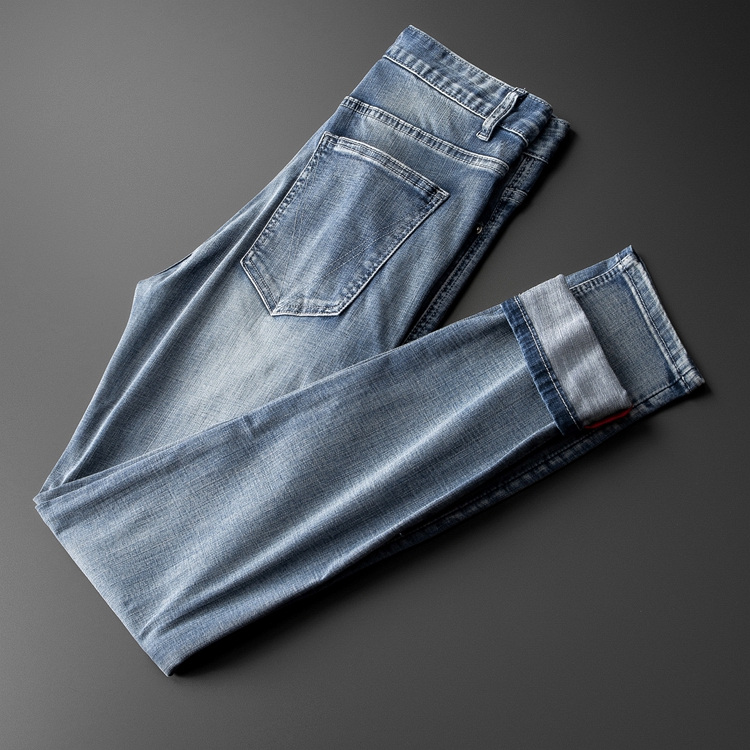 穿上就不想脱下 夏季牛仔裤男 薄款舒适透气弹力棉浅色牛仔长裤男