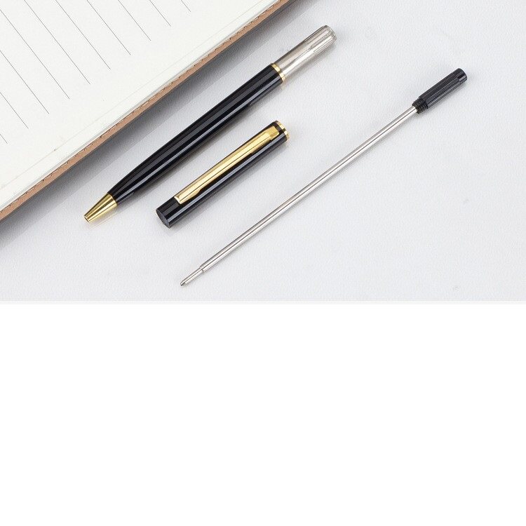 6支包邮116mm长度高士金属圆珠笔芯蓝色签字签字笔替芯