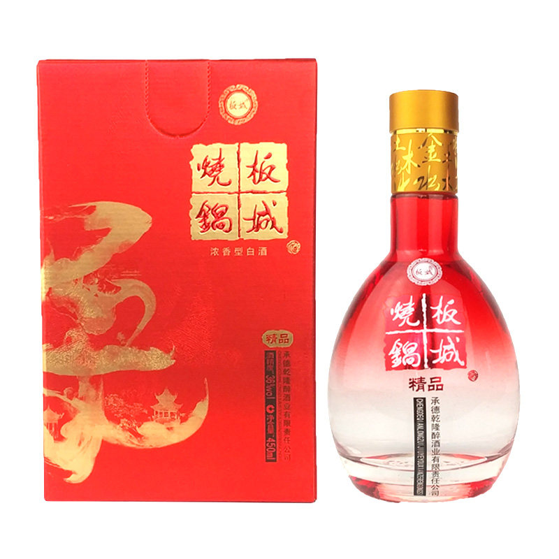 河北特产板城烧锅36度精品红蓝柔喜庆红瓶浓香型450ml4瓶包邮