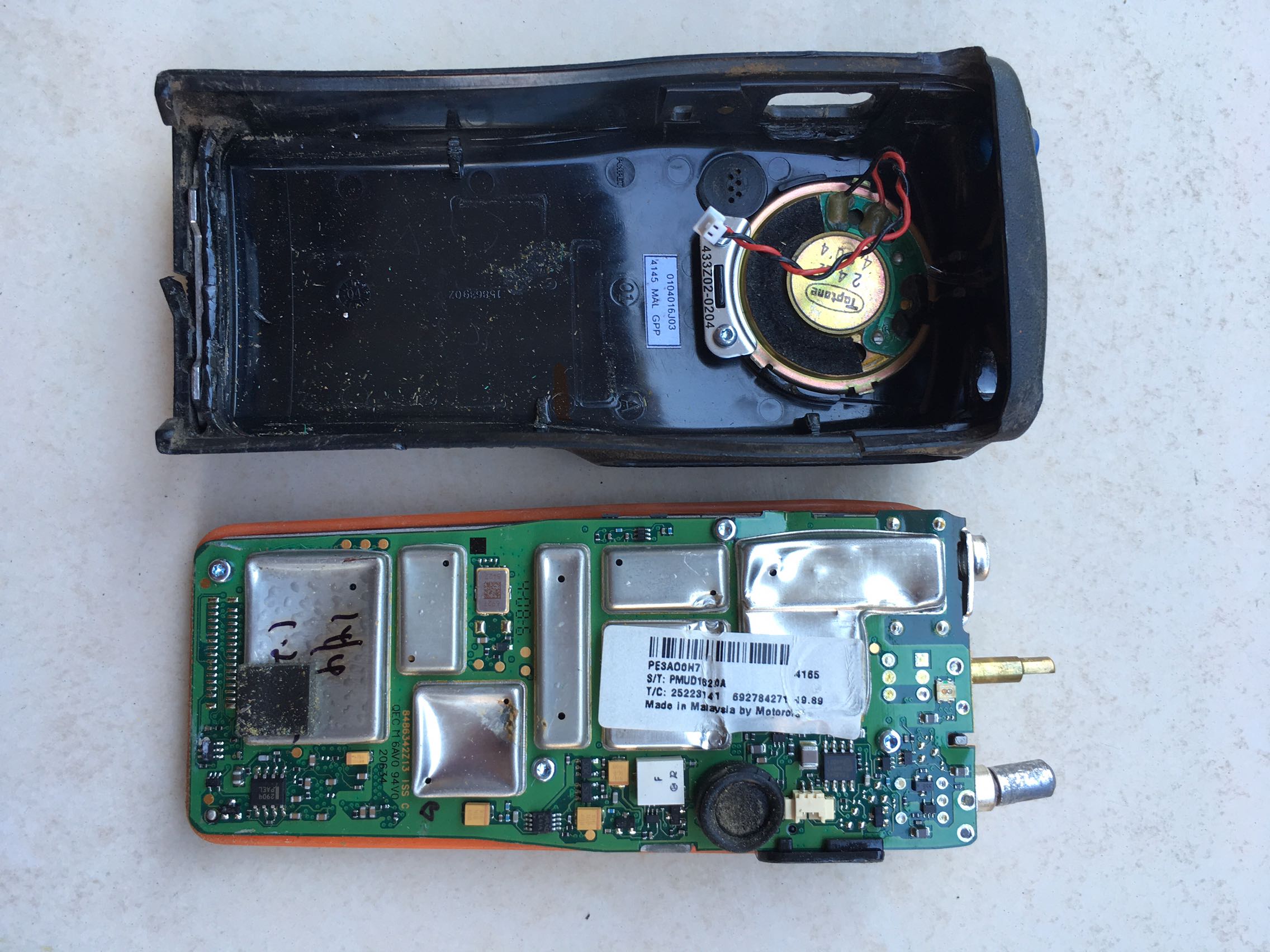 原装正品motorola摩托罗拉cp200对讲机压坏尸体配件处理对讲机