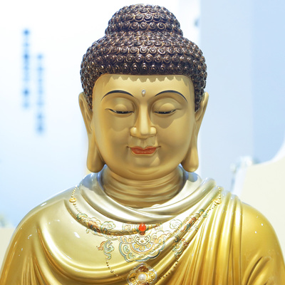 释迦牟尼成道佛纯铜镶金工艺释迦佛像释迦摩尼佛摆件如来佛祖