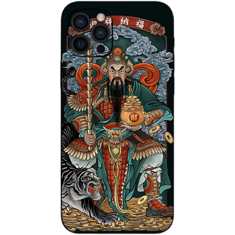 古造武财神赵公明公明适用于iphone12promax手机机壳高档浮雕手机保护