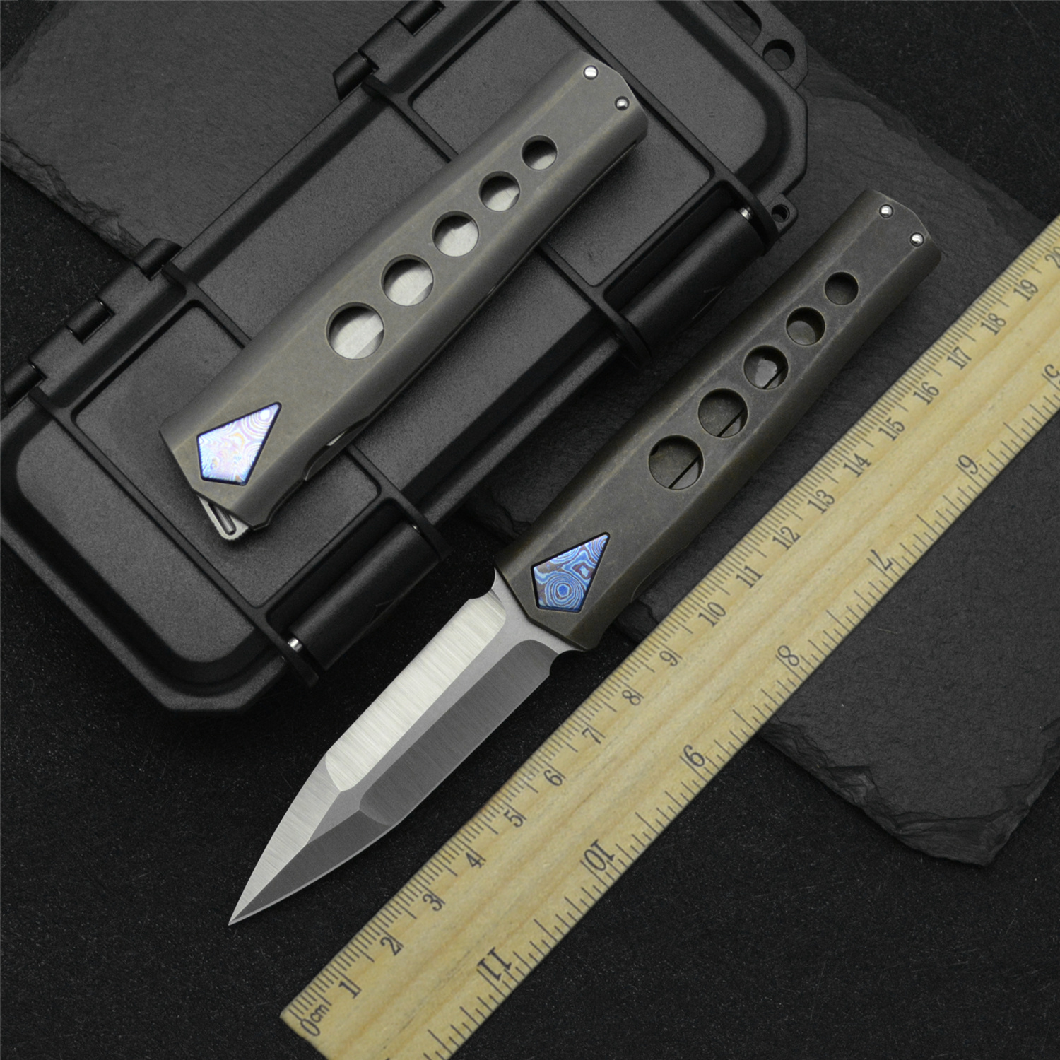 利兵荆轲折刀M390粉末钢钛合金超锋利便携快开户外车载多功能刀具