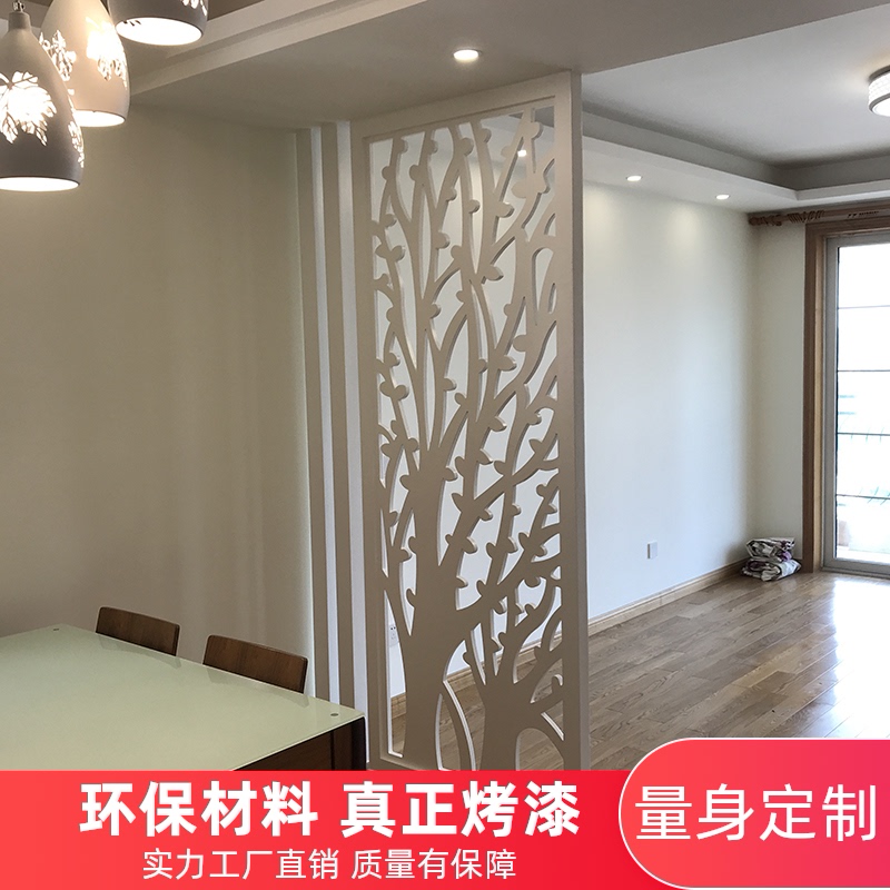实木花格发财树玄关屏风隔断雕花镂空欧式客厅现代