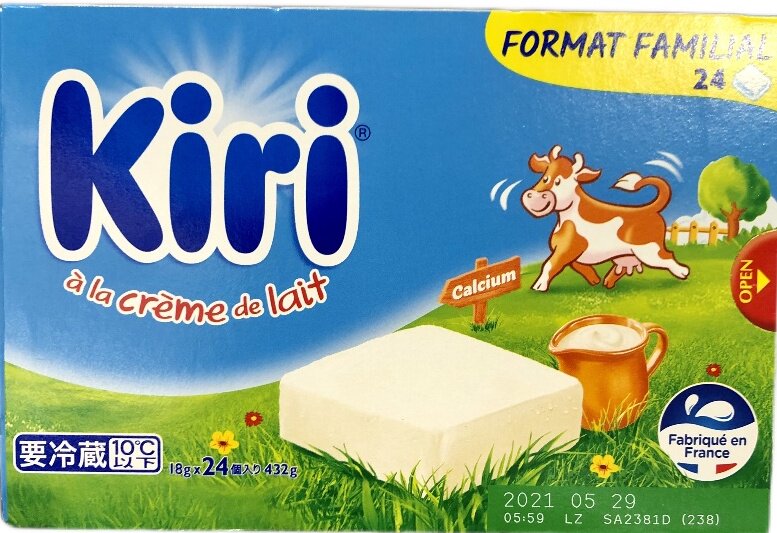 上海开市kiri涂抹型原味奶油奶酪24颗432g奶酪