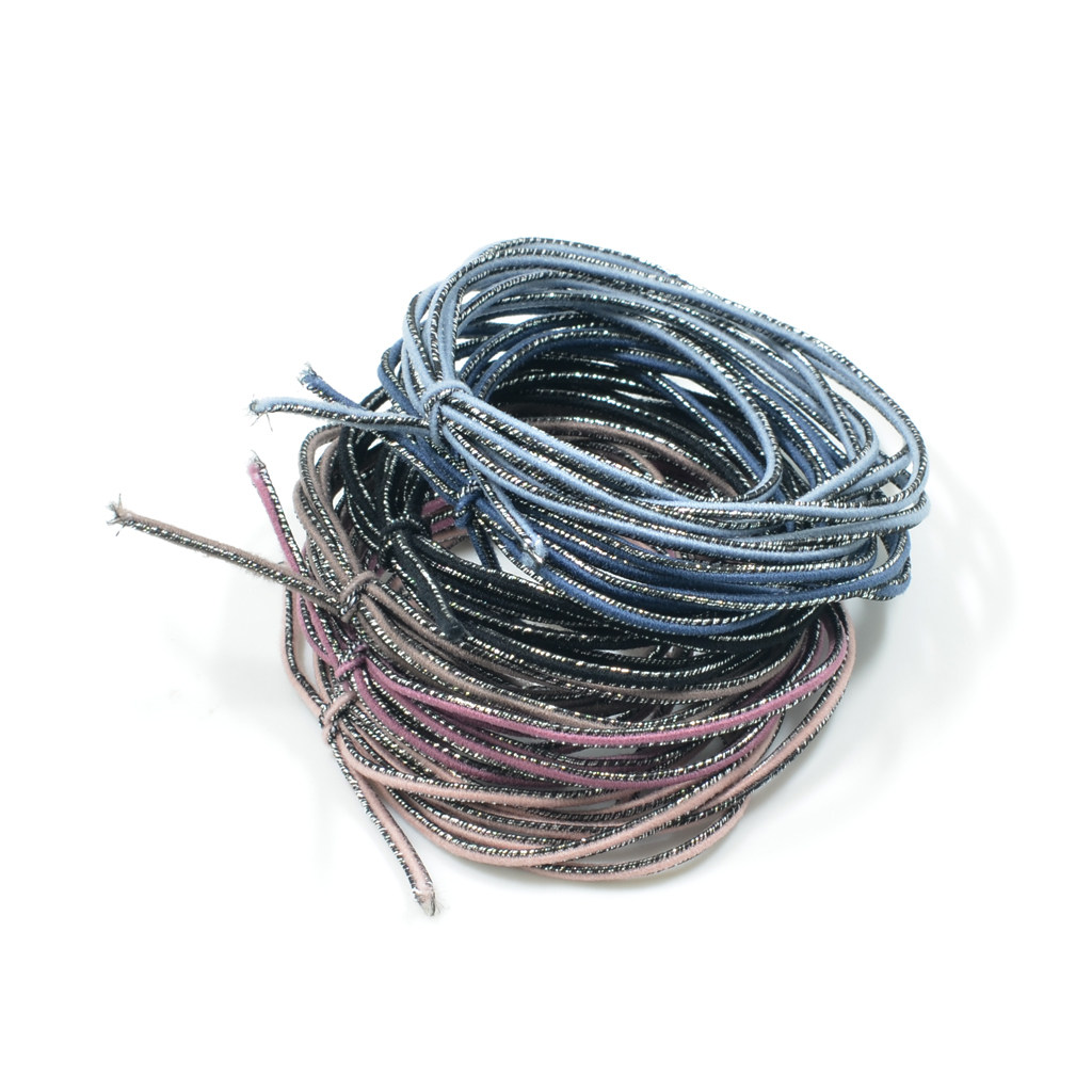 2mm韩版色银丝高弹力细皮筋松紧带手工diy发圈饰品配件材料5米