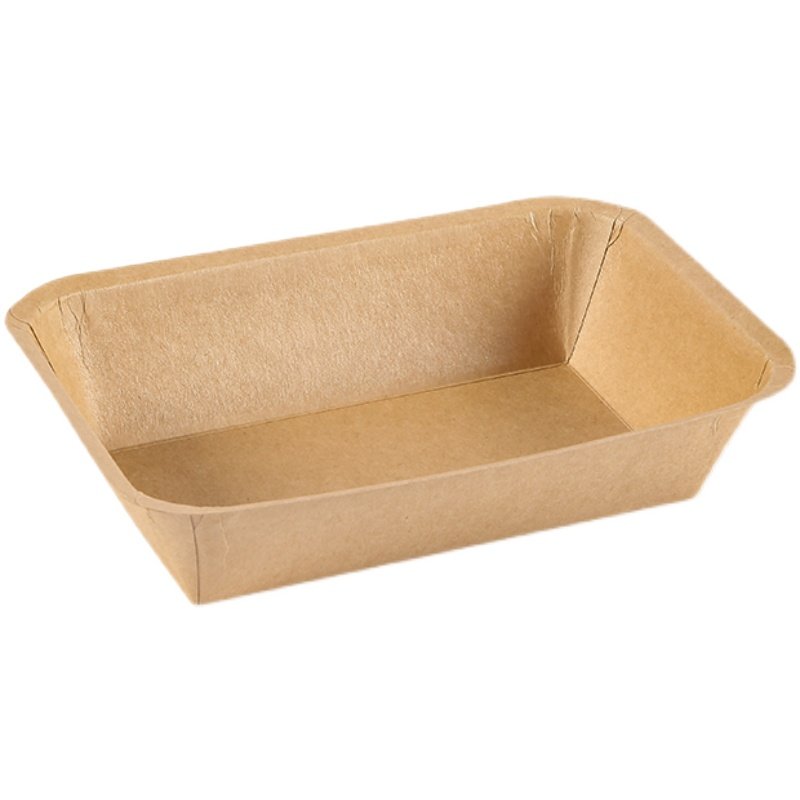 一次性牛皮纸船盒长方形敞口小吃薯条炸鸡纸盒托盘一次性餐盒